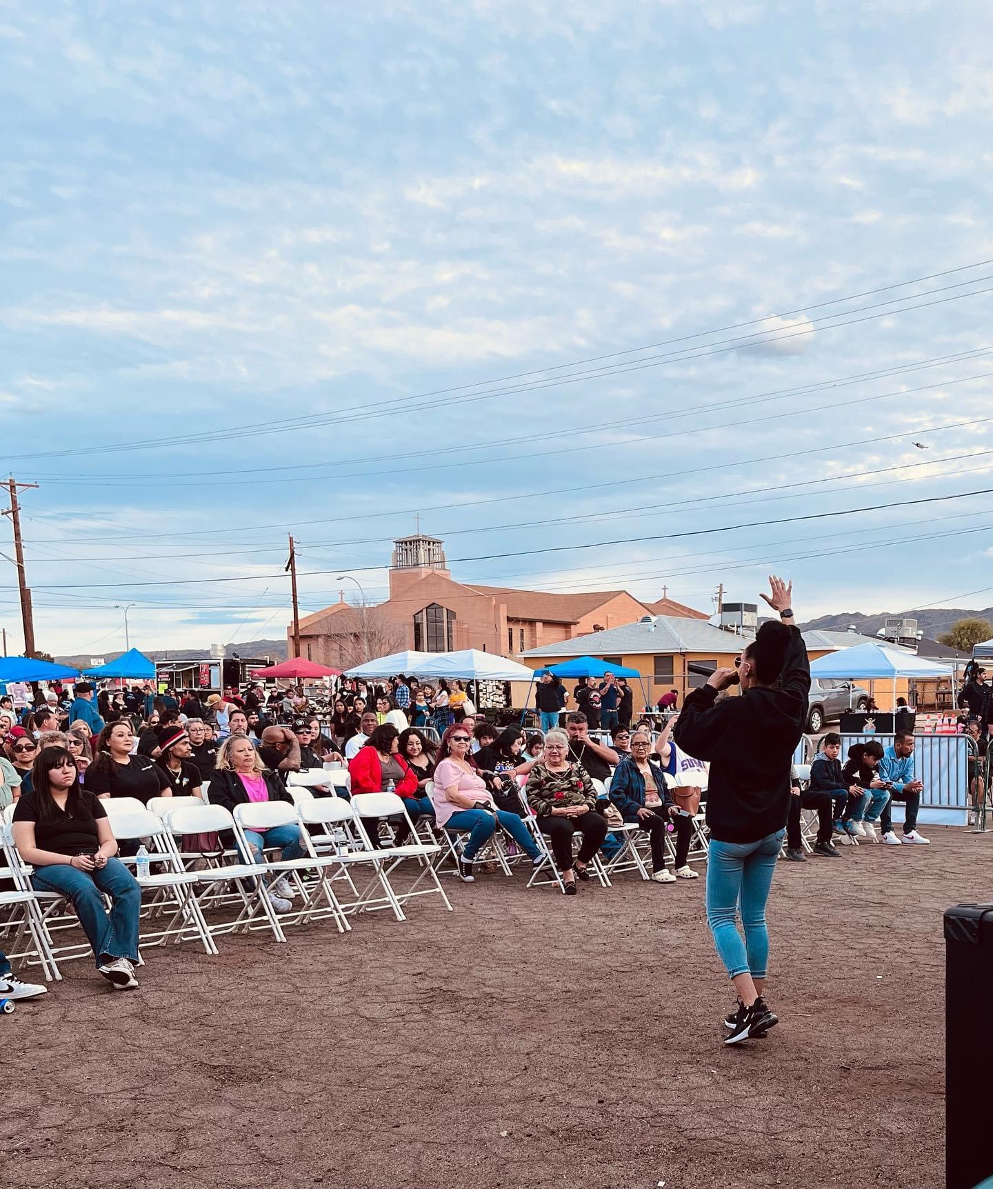 Outdoor festival crowd